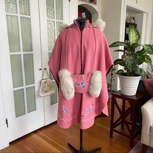 Vintage Northern Sun Pink Wool Cape and Muff 🎀